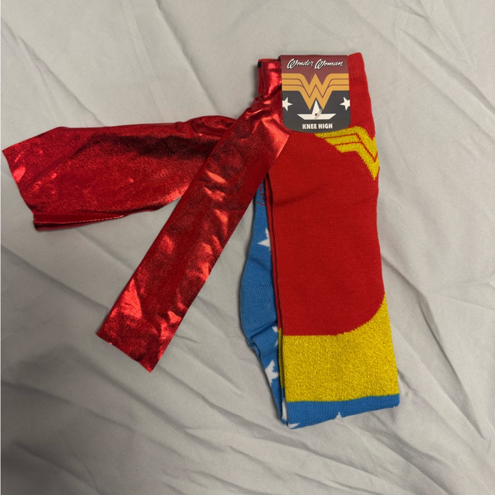 Wonder Woman DC Comics Starry Blue and Red Socks